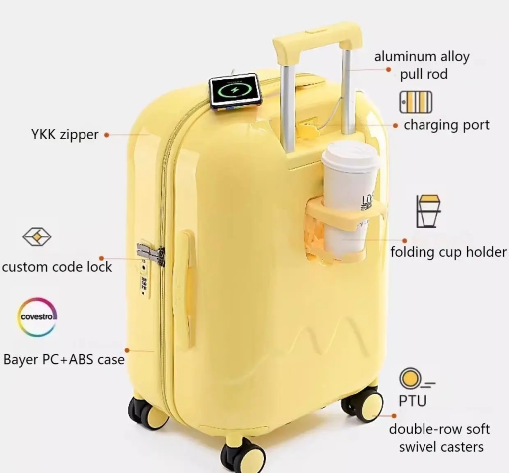 aluminum telescopic handle durable carry-on luggage suitcase